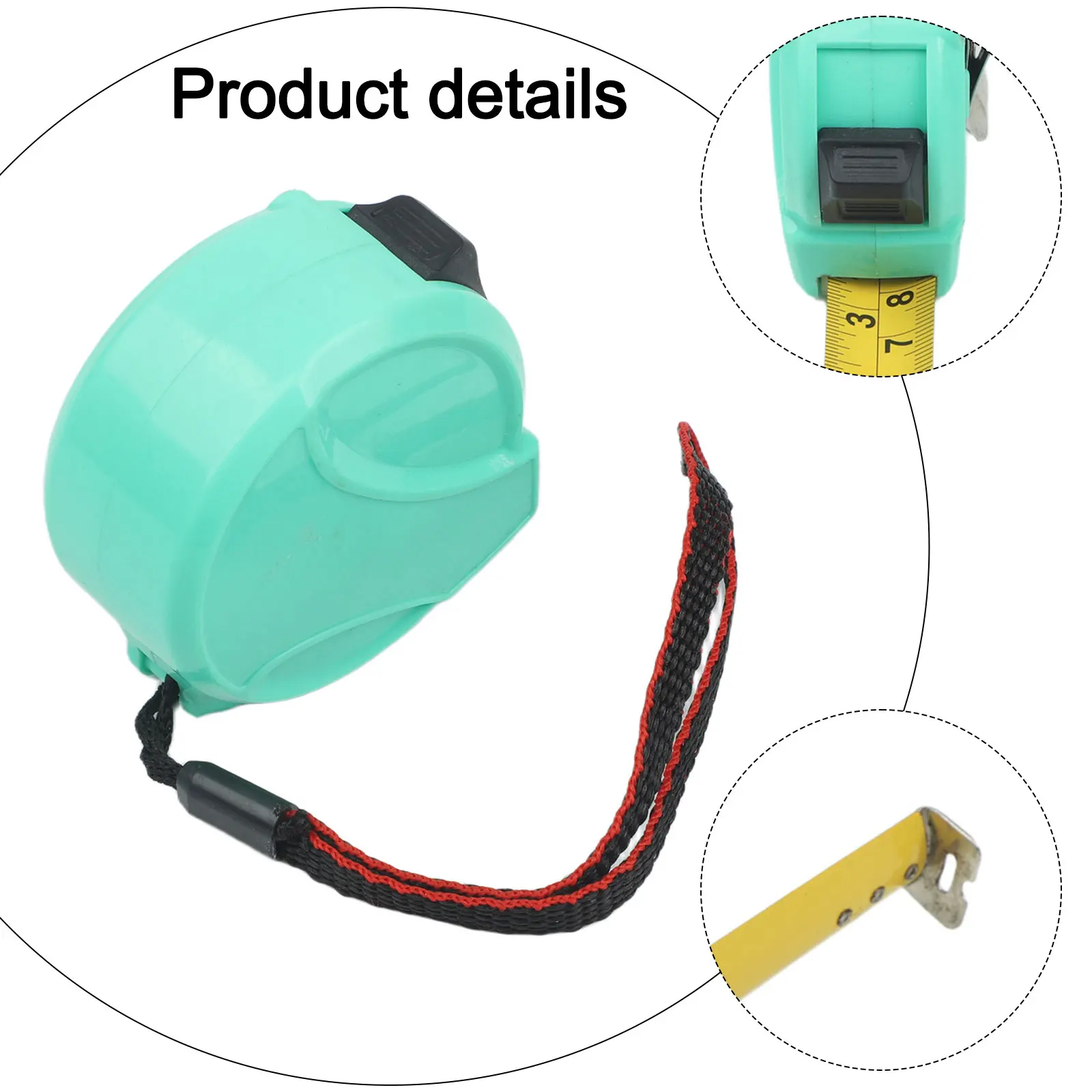 Ruler Metric Measuring Tape Approx 65x64x44mm Retractable Ruler Anti-drop Lanyard Compact Ergonomic Shape Dual Brake System