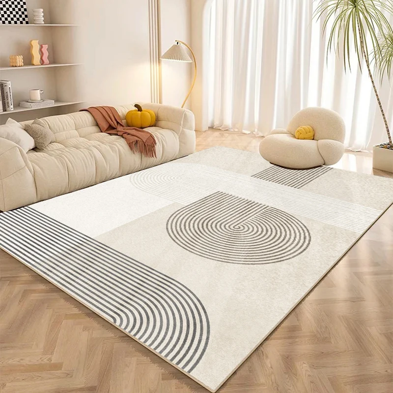 

Light Luxury Living Room Decoration Carpet Simple Lines Bedroom Bedside Fluffy Soft Rug Home Study Cloakroom Plush Non-slip Rugs