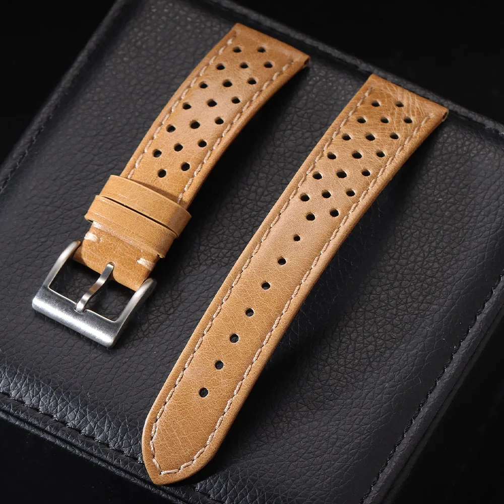 Echtes Rindslederarmband 18 mm 20 mm 22 mm Universalarmband für Samsung Galaxy Watch 6 5 4 Weiches, atmungsaktives Retro-Armband