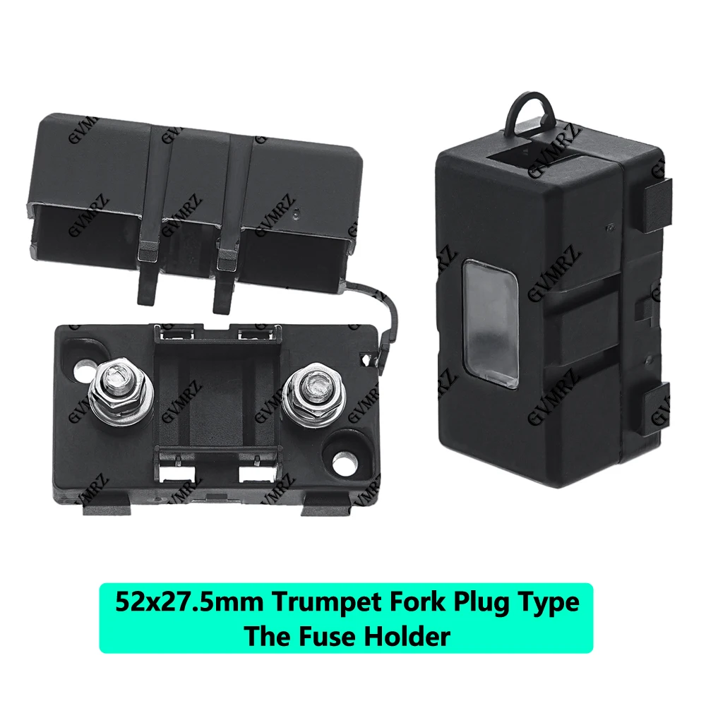 ANS-8 52x27.5mm Trumpet Fork Plug Type The Fuse Holder  Safety Plate Base Car Carrier Fuse Box Bolt Type 52x27.5