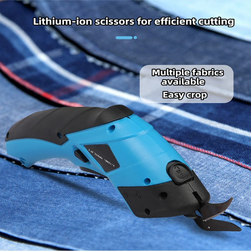 Electric Scissors Cloth Cutting Machine Lithium Charging PVC Leather Sewing Tailor Scissor Tungsten Steel Blade Doubl Blade Tool