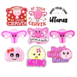 10PCS Cervix Uterus Brain Glitter Acrylic Charms Pendant Fit DIY ID Card Badge Holder Jewelry Making Hospital Worker Gift