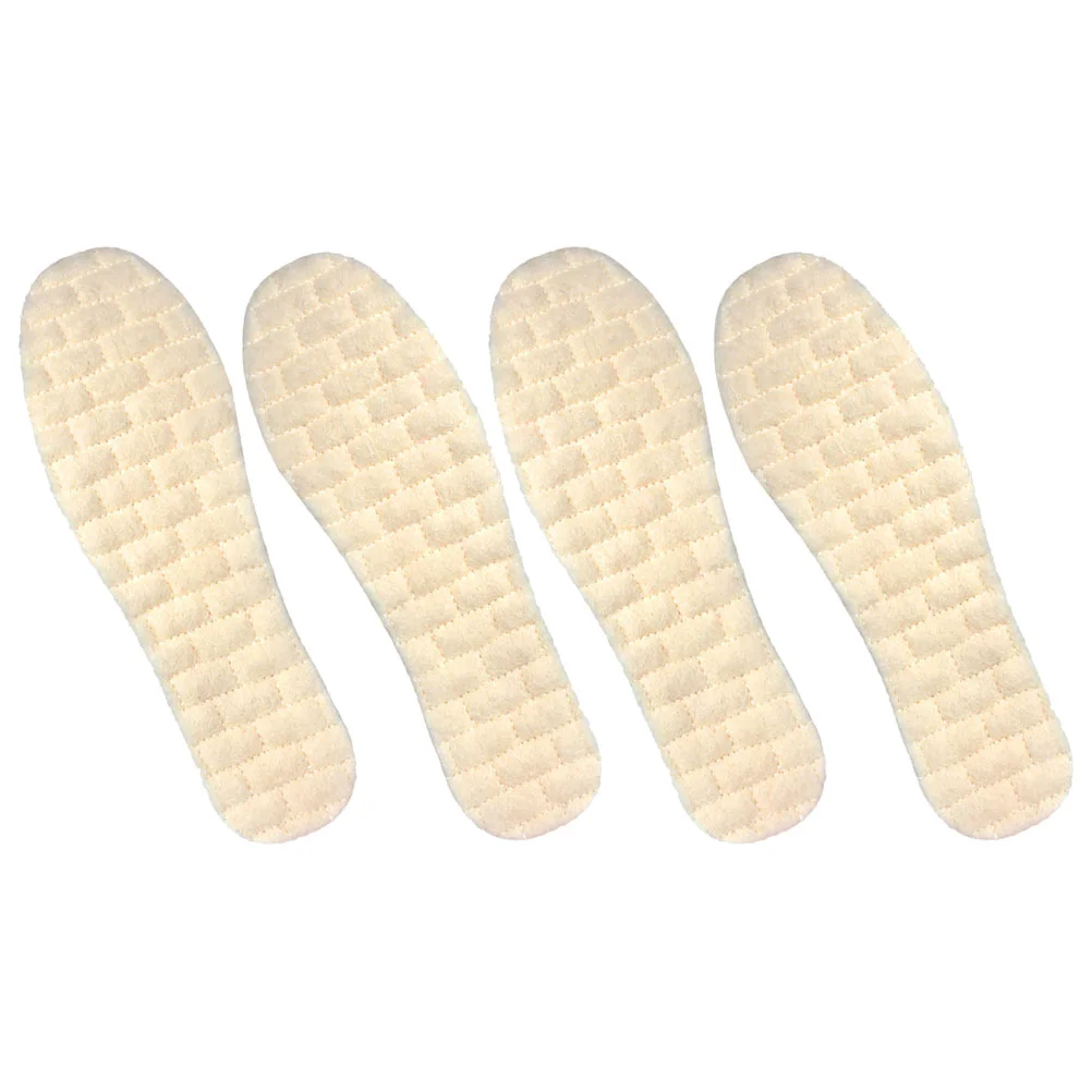 

2 Pairs Latex Wool Insole Winter Shoe Parts Cold Weather Insoles Shoes Boot Slippers Sneaker Thicken Supple Fleece Arch of Foot