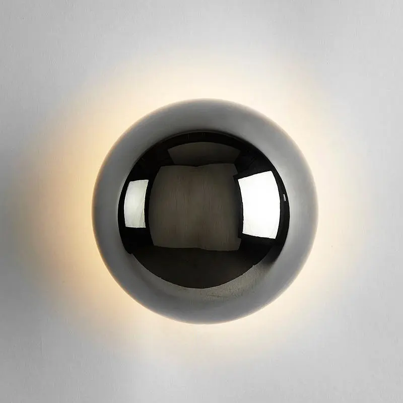 Modern minimalist Bauhaus style round Nordic brass wall sconce for bedroom hallway bedside decor in matte black finish ideal for