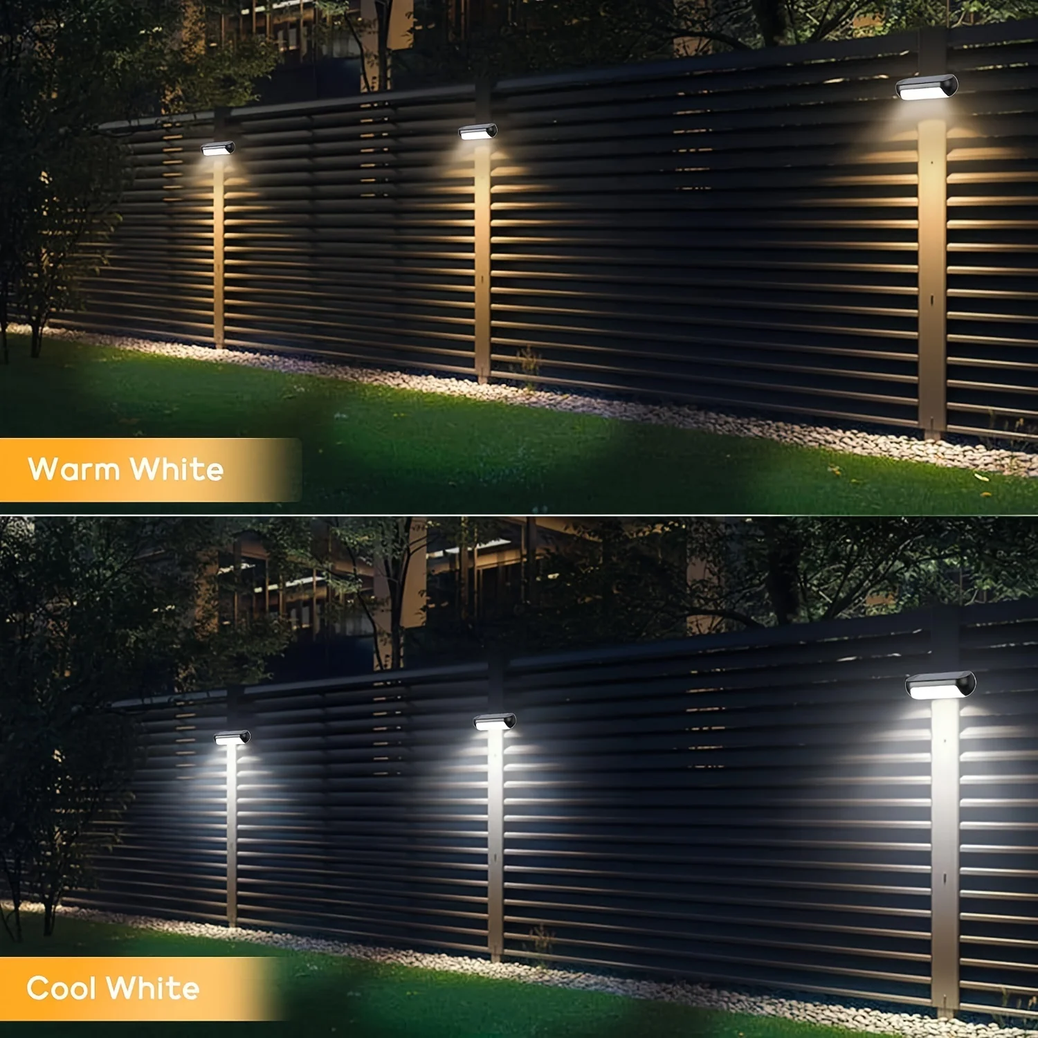 Luci per gradini solari a LED con 2 modalità di illuminazione: durata della batteria più lunga, compatte e durevoli, impermeabili IP65 per scale, recinzioni, pareti