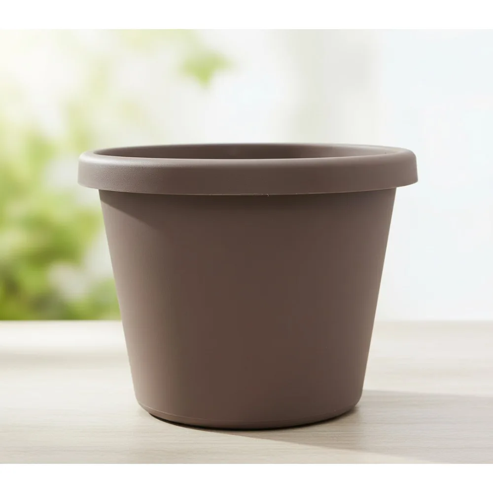

20 Inch Round Plastic Plant Pot with Rolled Rim - Lightweight UV Resistant Flower Pot for Indoor Outdoor Herbs Gardening