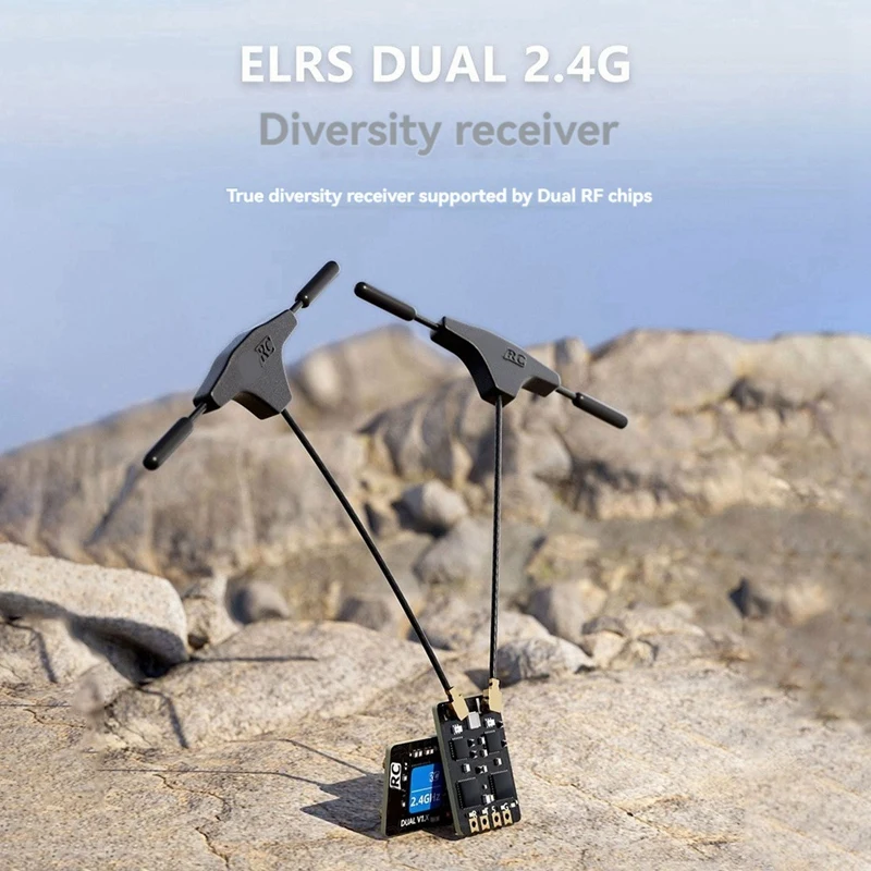 ABMF-For GEPRC ELRS DUAL 2.4Ghz Diversity Receiver RX 25-1000Hz Built-In TCXO With Dual Antenna For FPV RC Drone