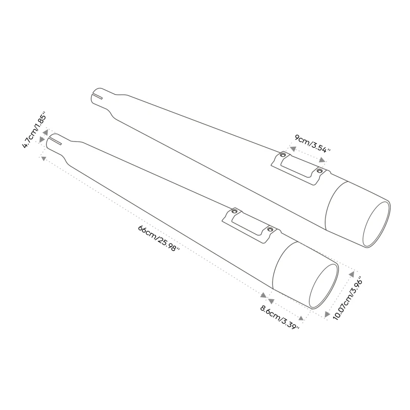 XF2906H01-01-E 4" Megaphone Slip-on Mufflers Exhaust Pipes Fit For Harley Touring 95-16