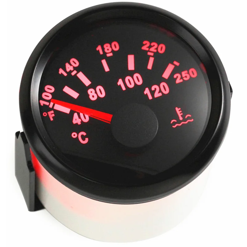 Auto Water Temp Meters 52mm 40-120℃ Water Temperature Sensors M14X1.5 M16X1.5 NPT3/8 Digital Gauges with Red Backlight for Boat