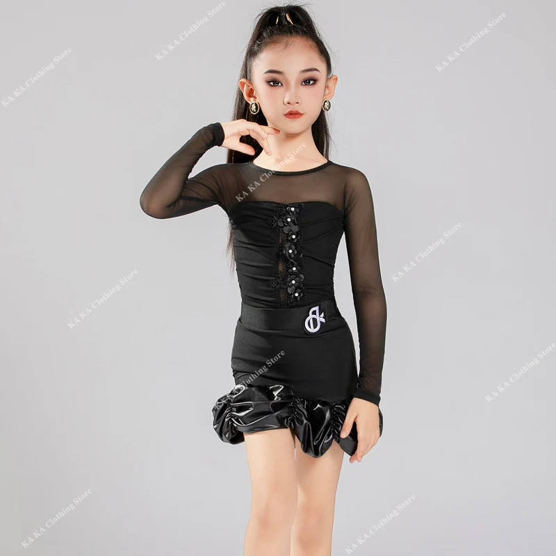 Cha Cha Rumba Samba Tango Latin Dans Jurk Meisjes Ballroom Dans Jurken Standaard Dans Rok Kinderen Latin Oefenjurk Kinderen