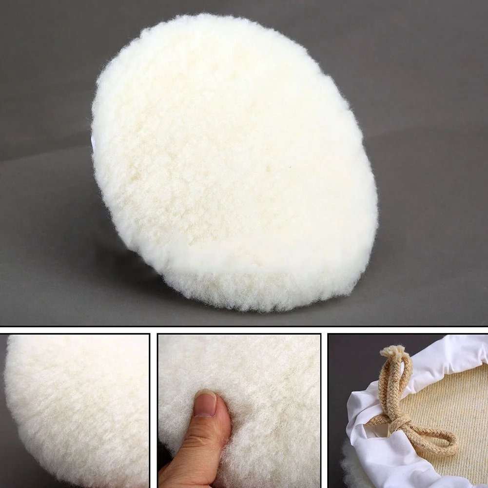 Buffing Cushion Wool Polishing Pad Glass Cleaning Parts Polishing Mat Replacement Vehicle Washable With Loop 180mm 1pcs 7in
