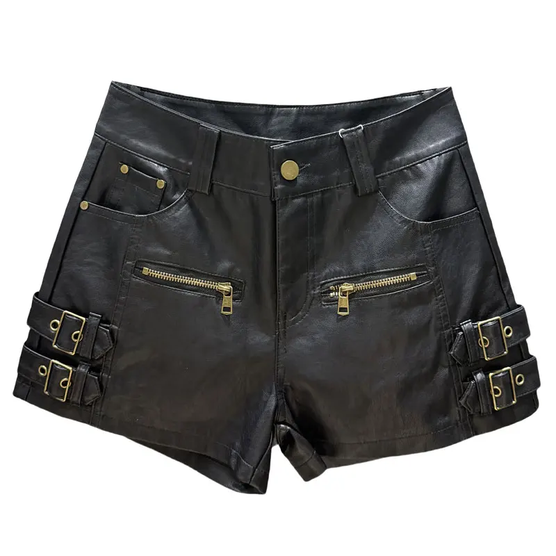 شارع العليا ملابس العمل الساخن فتاة بولي Leather السراويل الجلدية النساء ، 2025 الخريف الشتاء جديد تنوعا التخسيس ألف خط واسعة الساق التمهيد السراويل #1