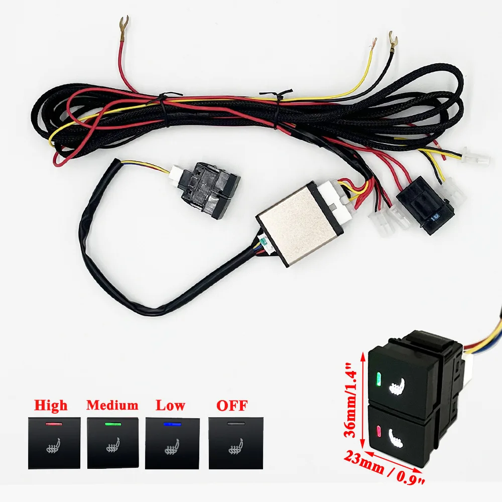 108W Built-In Car Seat Heater Kit Fit 2 Seats,12V Alloy Wire Heating Pads Dual Control 3-level Switch For Honda Accord CRV Civie