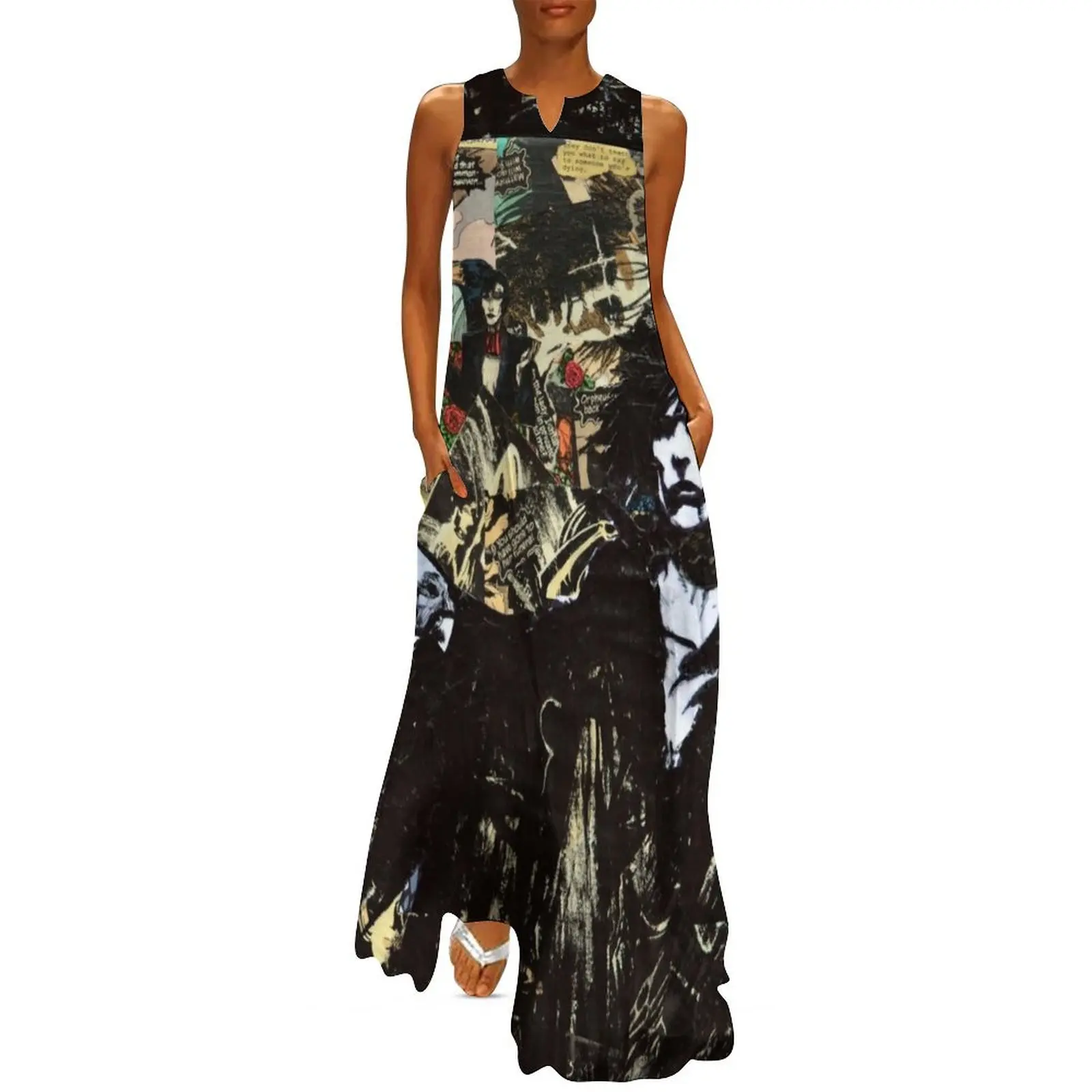 

Sandman Collage Long Dress clothing women summer 2024 loose summer dress Women"s summer skirt