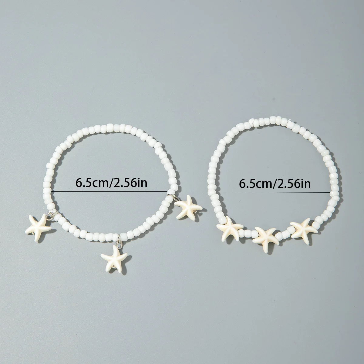 Docona Bohemian Resin Hanmdmade Bead Anklet Summer Starfish Foot Chain Jewelry for Women Beach Jewelry