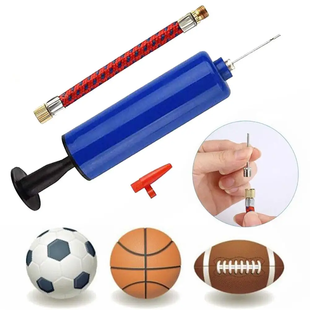 Flexível mangueira bola bomba de mão Inflator, portátil, basquetebol, futebol, voleibol, Push Air