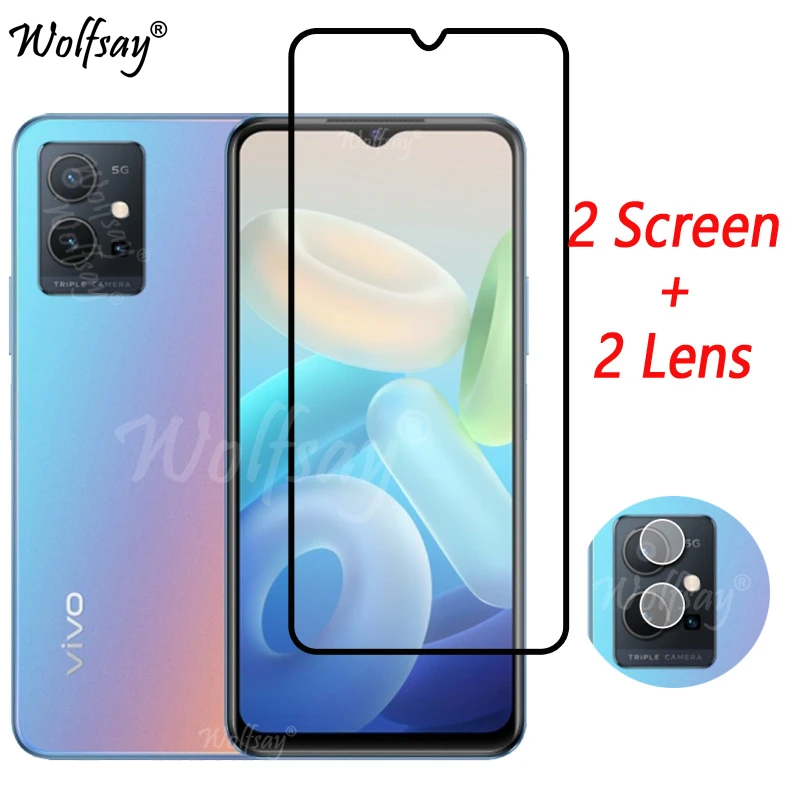 Full Cover Tempered Glass For Vivo Y55 5G Screen Protector Vivo Y55 Y21 Y33S Y31 Y20 Y11S Y72 Camera Glass For Vivo Y55 5G Glass