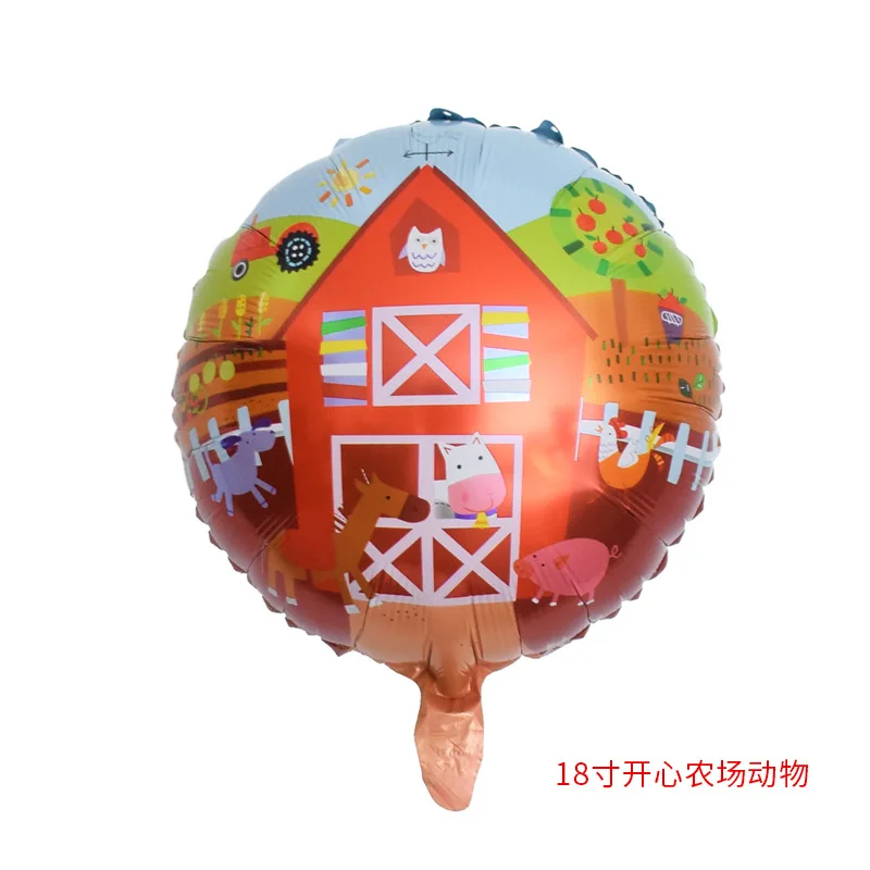 Bauernhof Tiere Anzahl Luftballons Party Dekorationen Hahn Kuh 18in Runde Diy Für Kild Ballon Spielzeug In Kinder Geburtstag Party liefert – Detail 6