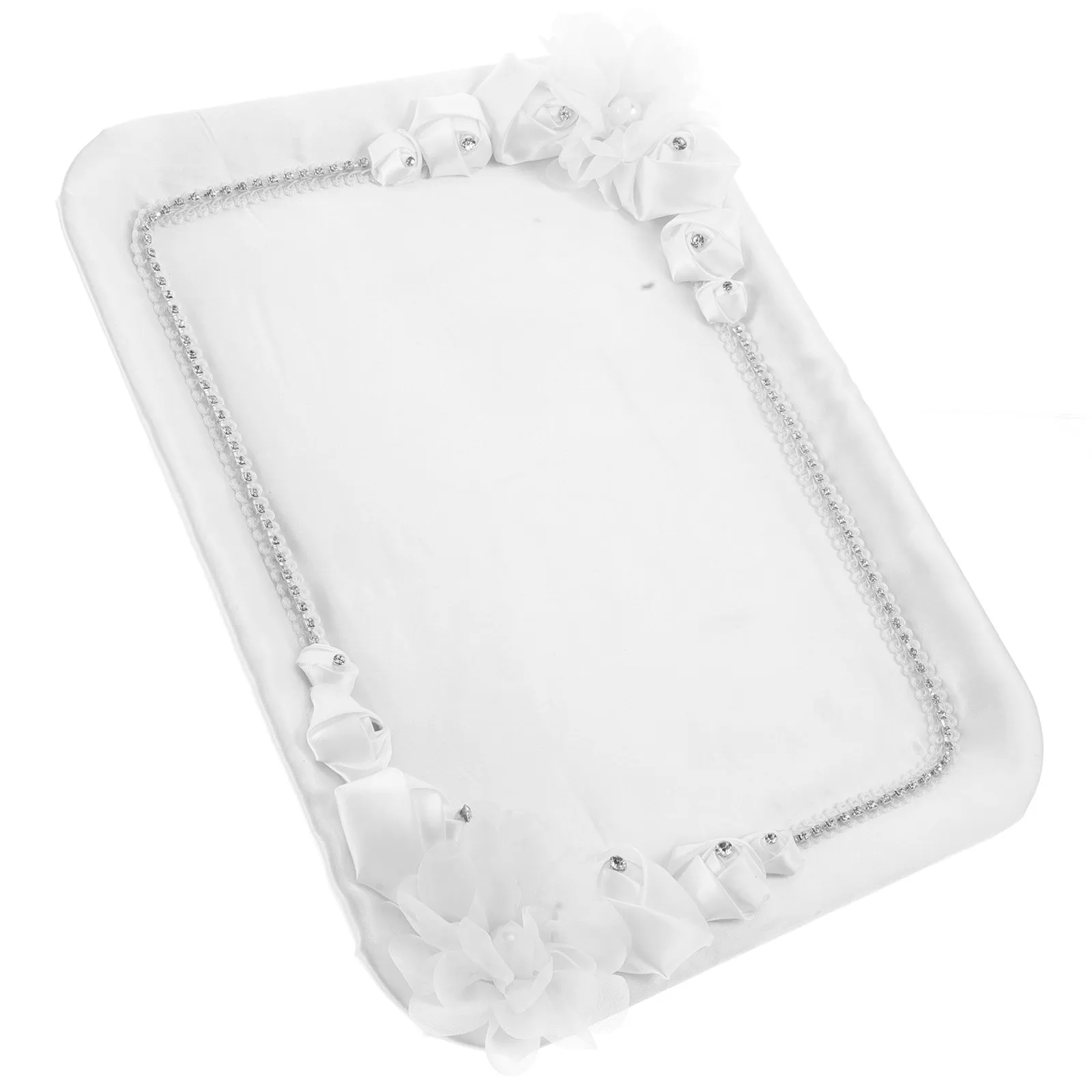 Elegant Lace-Edged European Style Decorative Tray for Wedding Jewelry Perfume Holder Vanity Tray Dessert Display Aesthetic Room