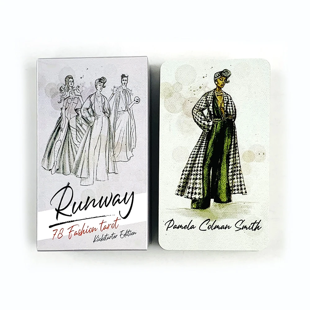 Runway Fashion Tarot Deck 78 Cards Vintage Couture Sketch Style Divination Tarot Cards Spiritual Fortune‑Telling Board Game
