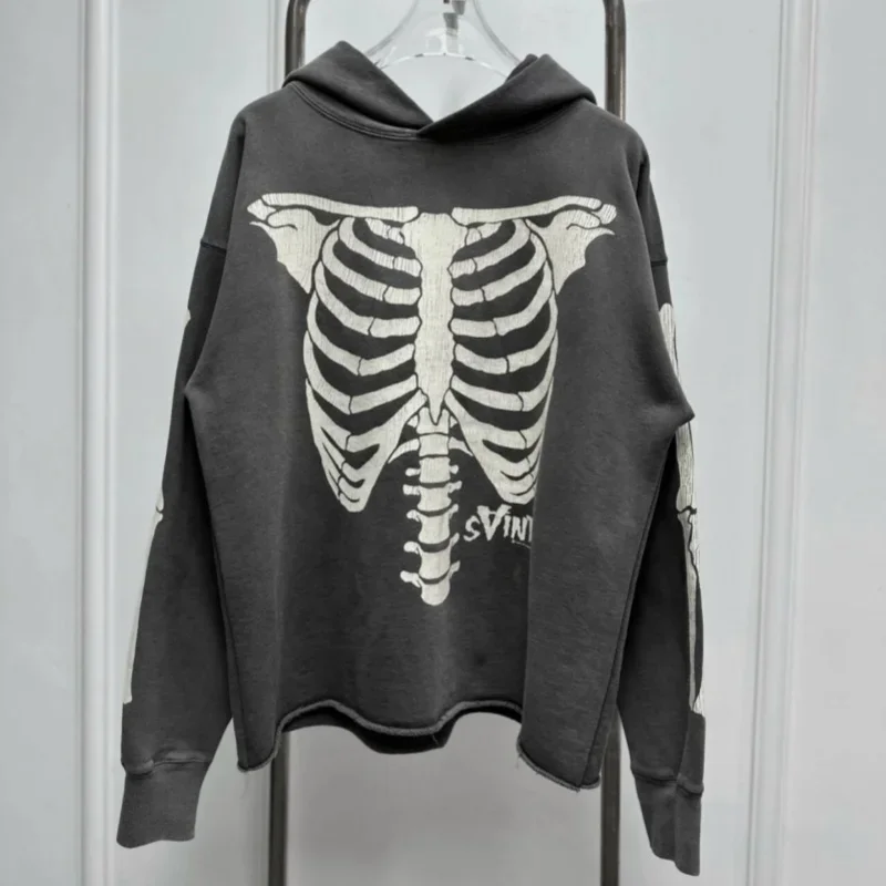 1:1 Quality Oversized Saint Hoody Black Bone Crack Print Men Hooded Sweatshirt Casual Pullover Women Fashion Street Cleanfit