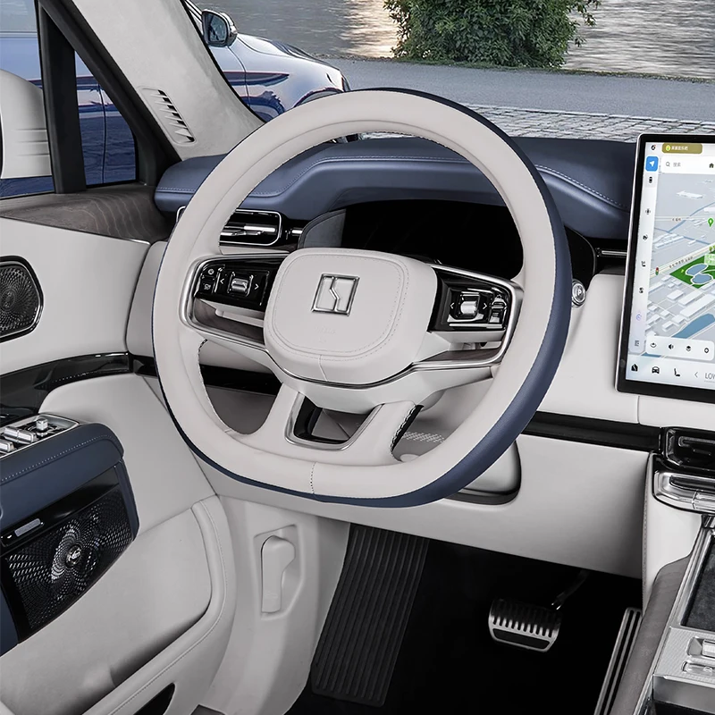 ل Zeekr 9X 2025 2026 غطاء عجلة قيادة السيارة غطاء حماية جلدي مضاد للانزلاق ملحقات قابلة للتنفس