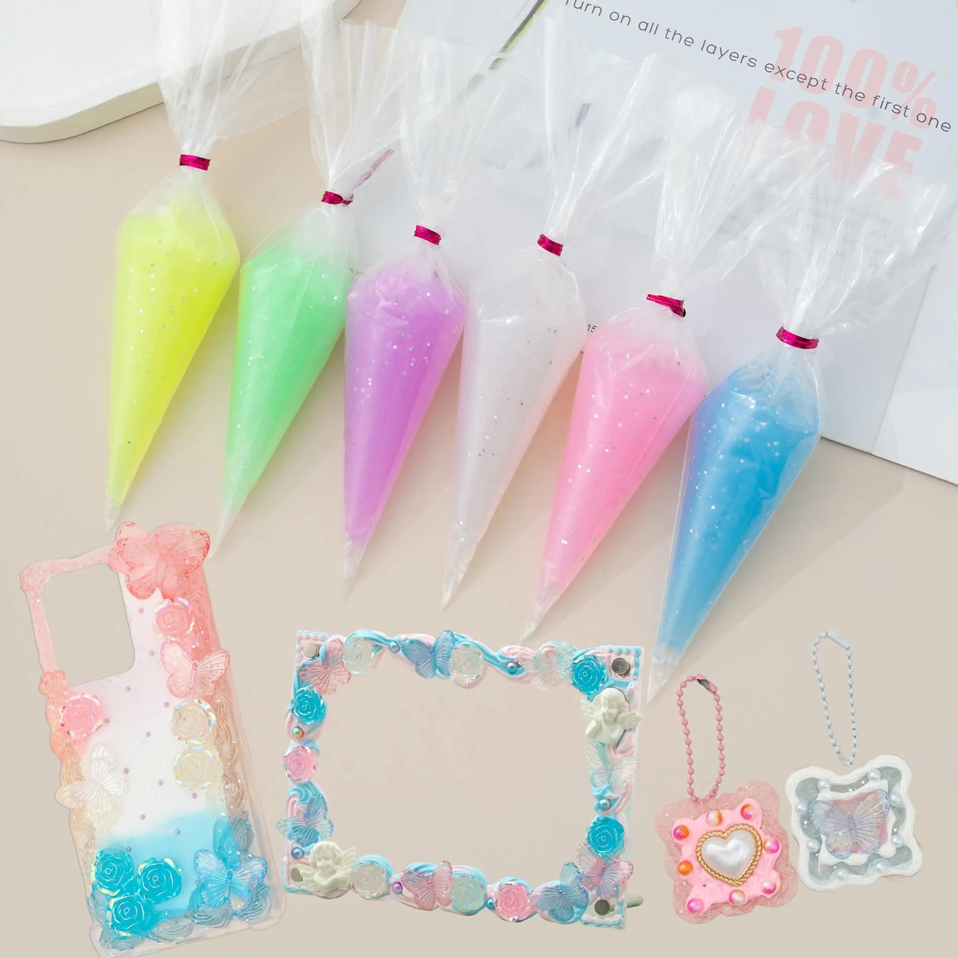 70g Sternenhimmel-Imitations-Creme-Kleber Charms Handgemachte Whipped-Handyhülle Decoden Shaker Schmuckwerkzeuge Professionell – Detail 9