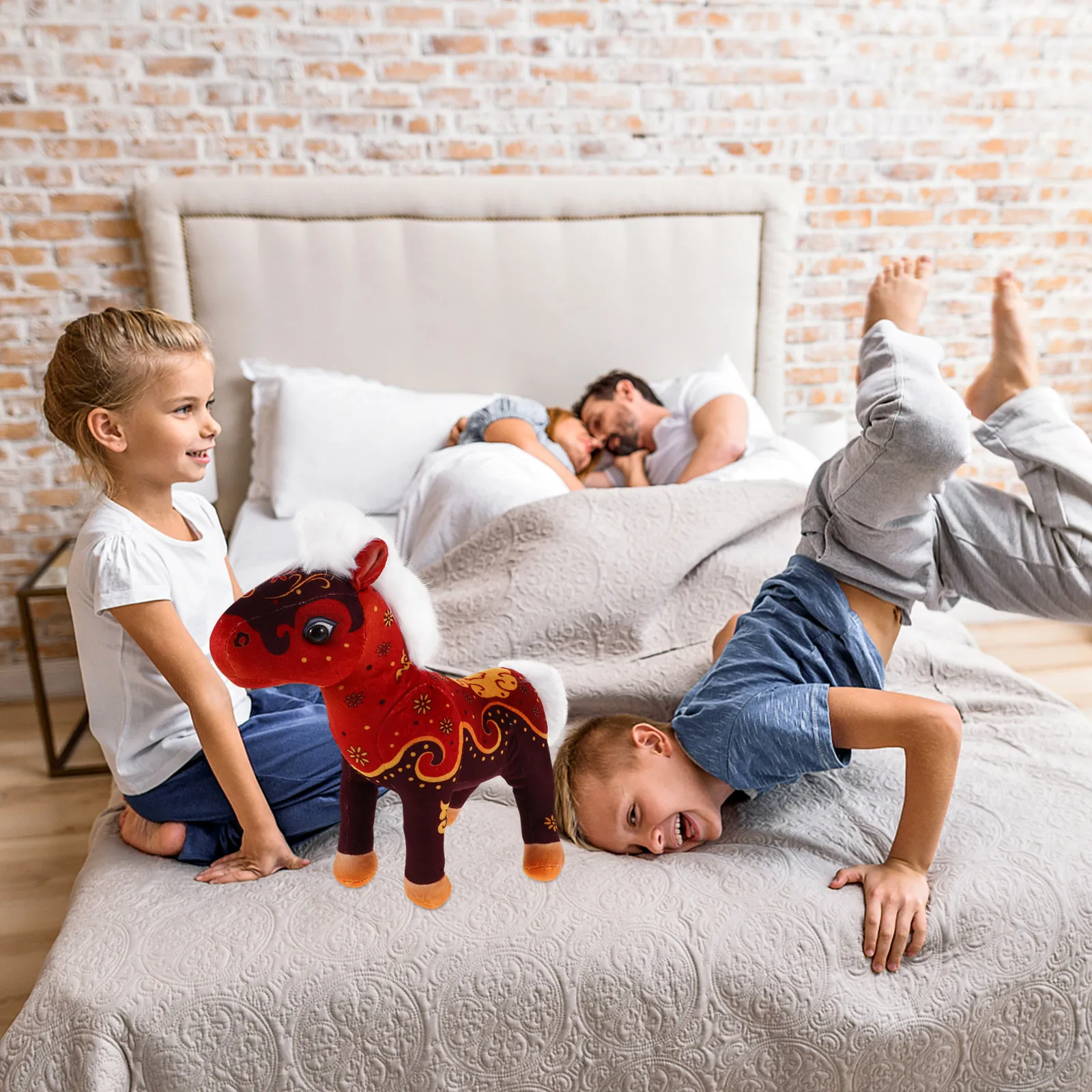 

Мягкая игрушка-лошадь (Китайский зодиакальный конь) – Талисман Нового года 2026, декоративная подушка, подарок на Лунный Новый год, приносящий удачу