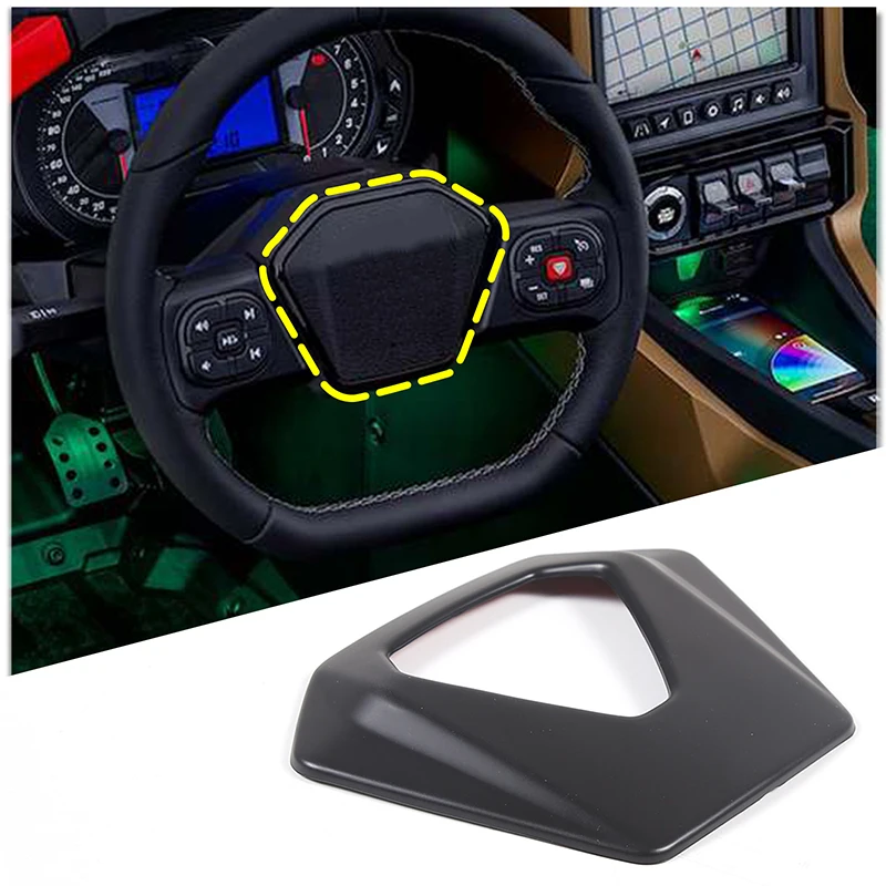 ABS Matte Black For Polaris Slingshot 2020-2023 Car Center Console Navigation Frame Water Cup Holder Steering Wheel Sticker Trim - view 2