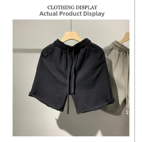 

Мужские летние повседневные брюки больших размеров в американском ретро-стиле, спортивные, с эластичным поясом и манжетами, длиной до колена