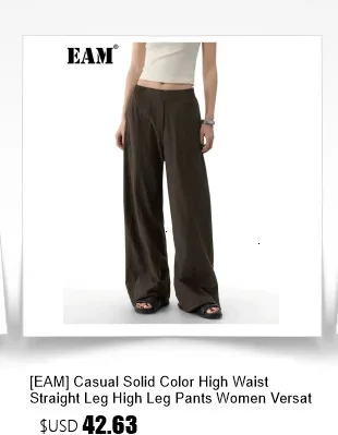 EAM Black Pleated Irregular High Elastic Waist Wide Leg Pants New Loose Trousers Women Fashion Tide Autumn 2026 30A2833