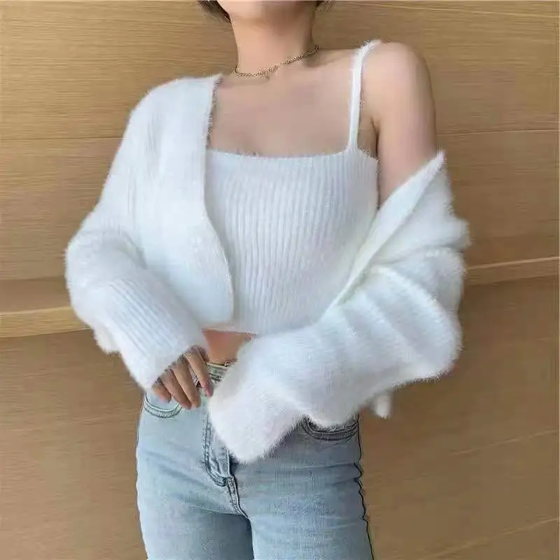 Sets Women Solid Various Colors Chic Sexy All Match Sweet Ins Daily New Spring Gentle Ladies Temperament Vintage Harajuku Trendy