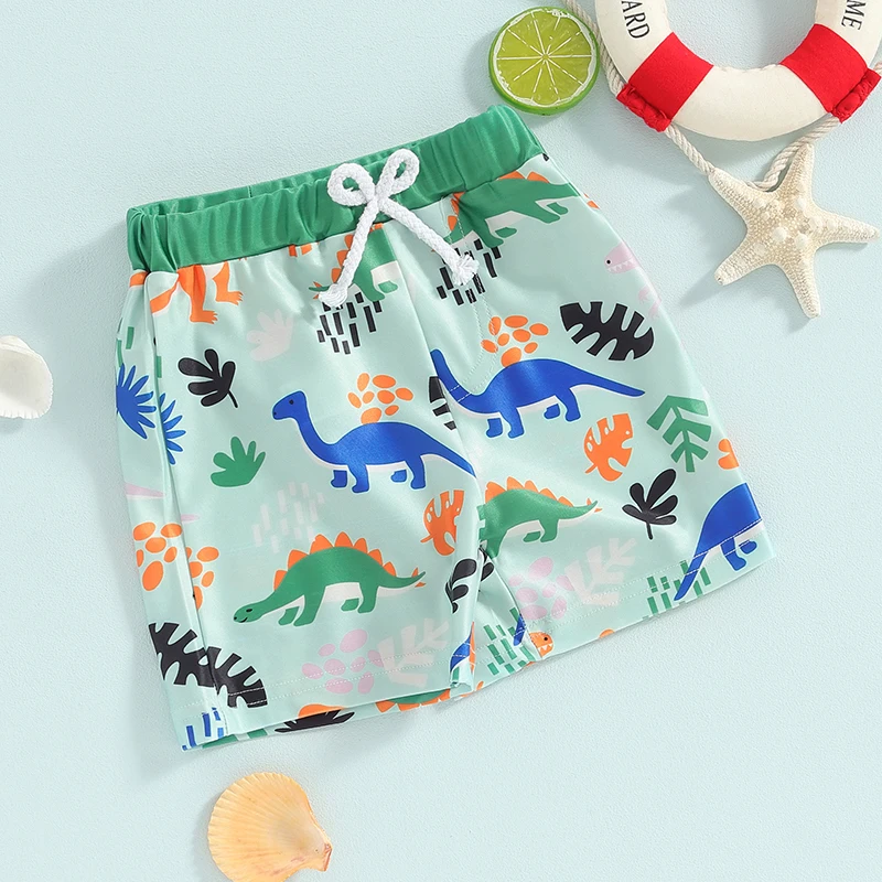 Boys Swim Trunks Quick Dry Beach Boards Swimsuit Shorts Dinosaur Boy Elastic Waistband Swimming Trunks