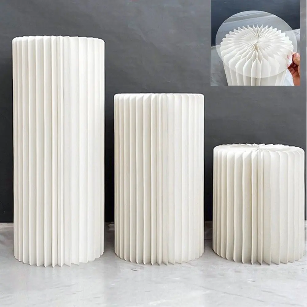 Round Cardboard Pedestal Display Stand For Wedding Event Dessert Table Base Foldable Pillar Party Decoration Prop Setup
