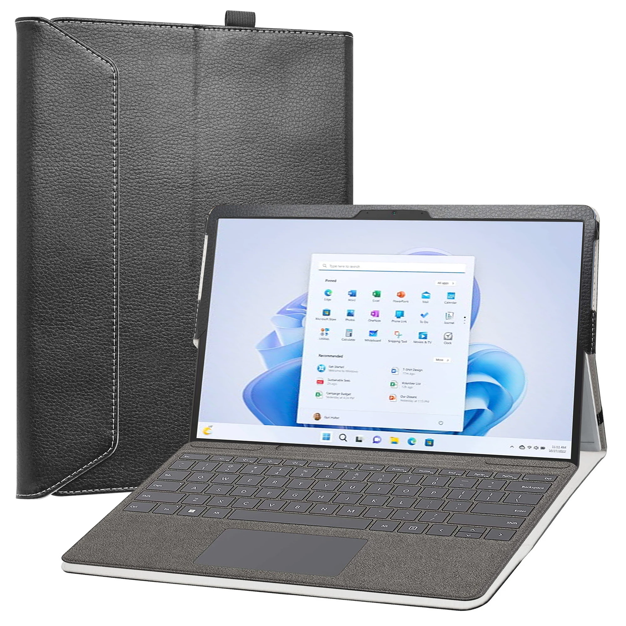 

Case For 13" Microsoft Surface Pro 9 / 8 Folding Stand PU Leather Cover with Magnetic Closure