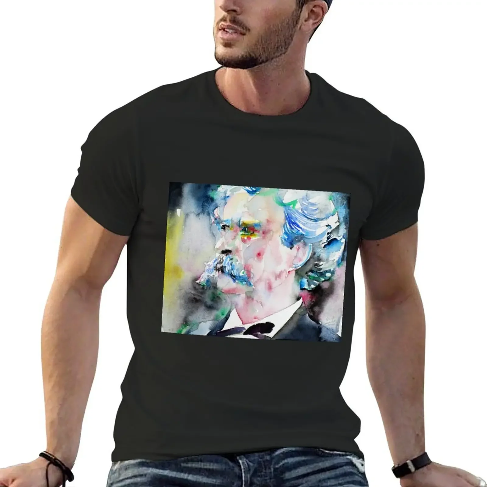 MARK TWAIN - watercolor portrait.5 T-Shirt graphic tee shirt cute tops mens graphic t-shirts funny