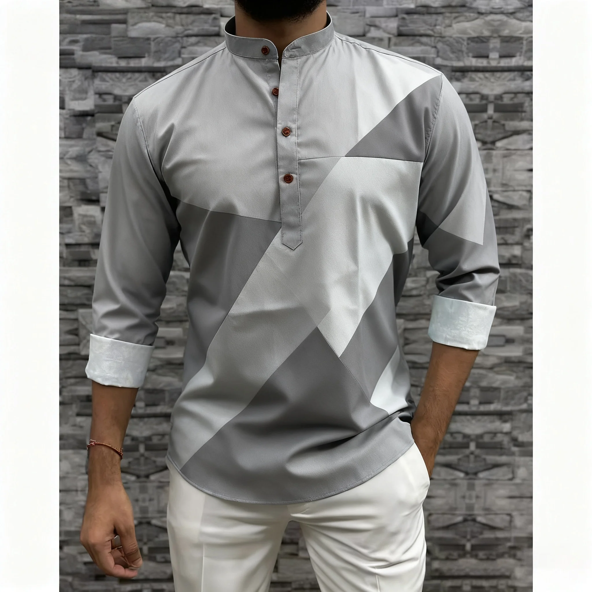 قميص إسلامي للعيد مطرز بخطوط مرقعة جوبا عبايات فضفاضة غير رسمية 2026 ملابس إسلامية للرجال