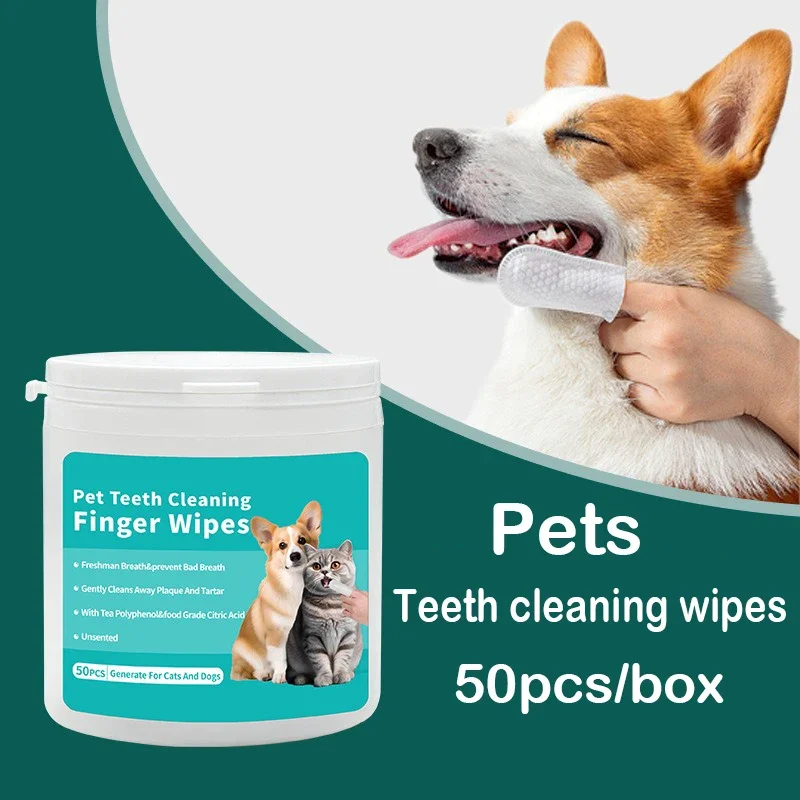 Escova de Dentes Descartável para Animais de Estimação, Coberturas para Dedos para Limpeza de Dentes, Lenços Umedecidos para Limpeza Oral de Cães e Gatos