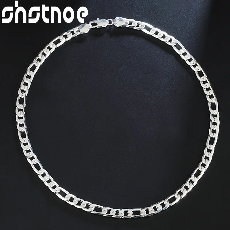 

925 Sterling Silver 8mm Geometric 20 Inch Chain Necklace For Man Women Jewelry Fashion Wedding Engagement Party Gift