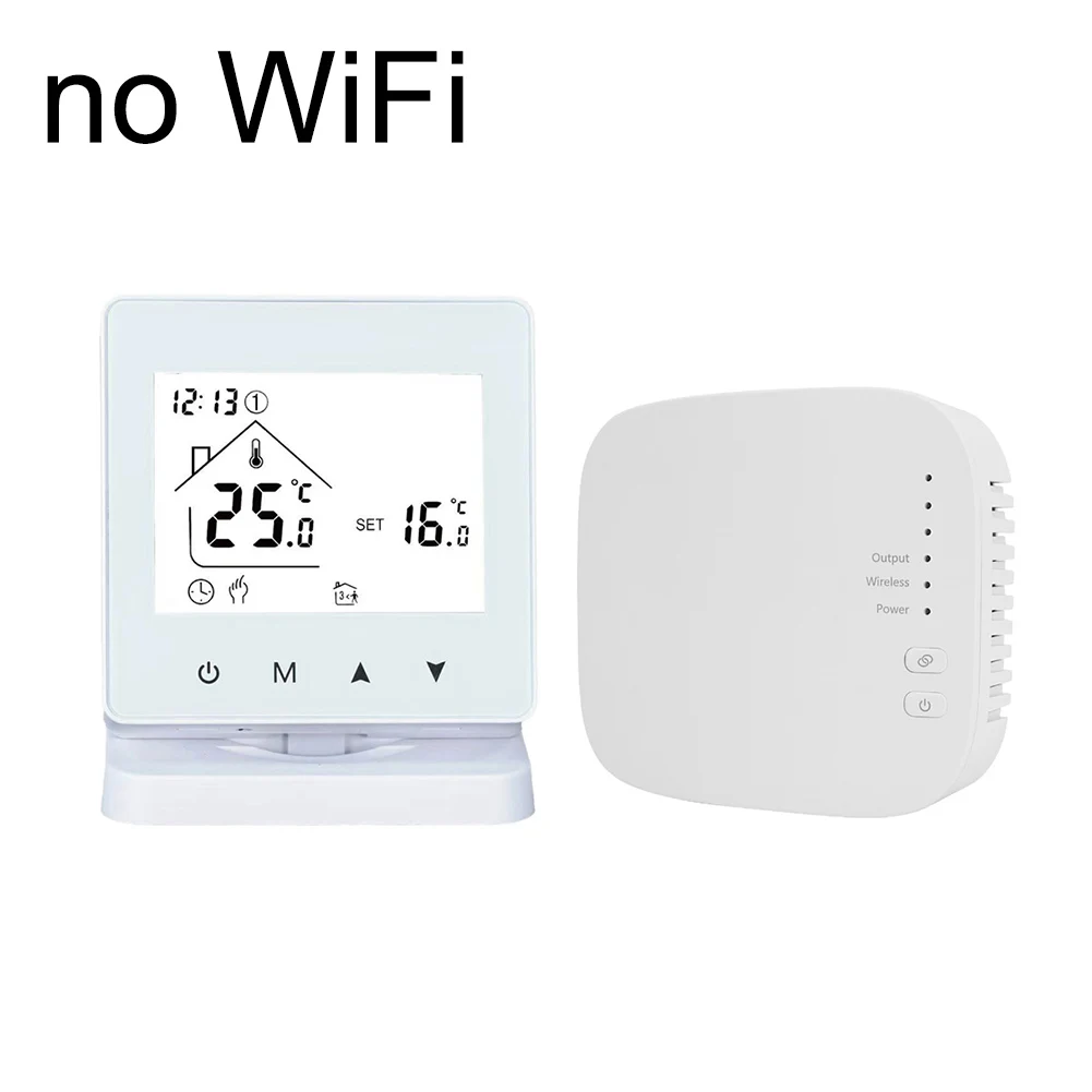 Para Tuya Smart Wireless para RF433 calefacción de suelo termostato de caldera montado en la pared ABS WiFi-termostato compatible con piezas de calefacción