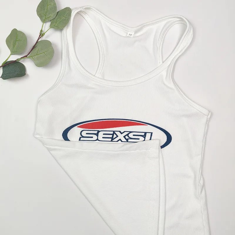 Amerikaans effen kleur vest slim fit Y2K 2025, zomer Europese en Amerikaanse kleine vest top dameskleding   ﻿