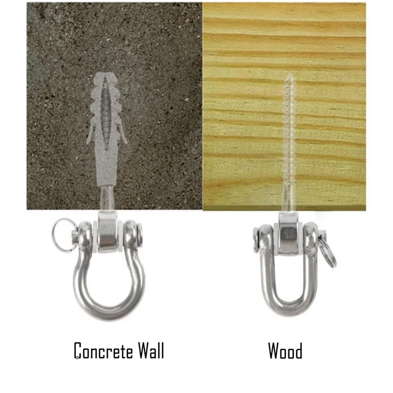 MAKE-Swing Hangers Swing Set Hooks M8 Heavy Duty 180 °   خطاف أرجوحة من الفولاذ المقاوم للصدأ بسعة 1800 رطل لكرسي أرجوحة الرمل Du