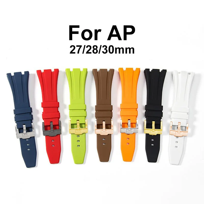 27mm 28mm 30mm Rubber Silicone Watch Strap for AP Royal Oak Offshore Series Watch Band Women Men\'s Bracelet Soft Wristband