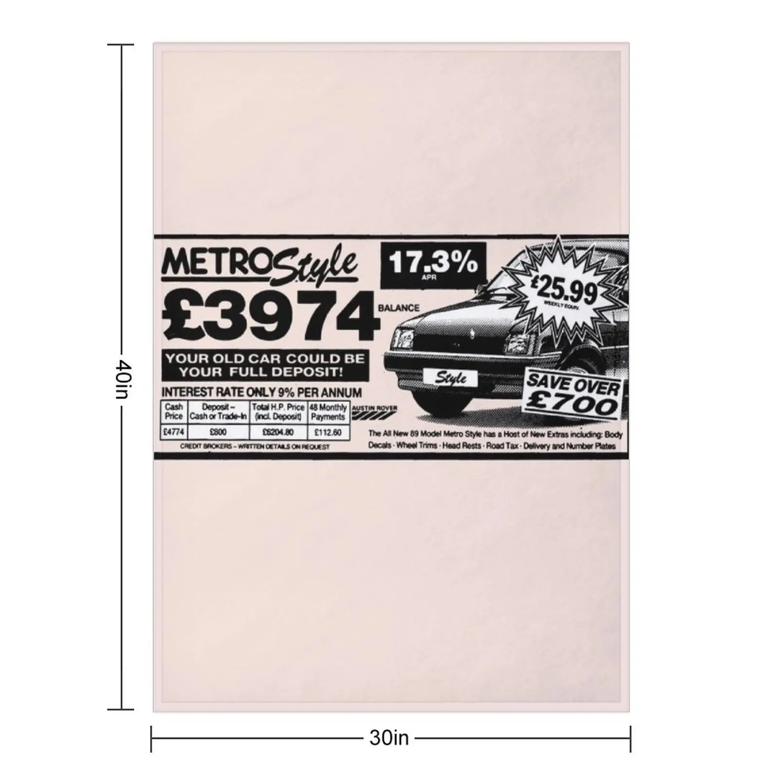 AUSTIN ROVER METRO Throw Blanket warm for winter Hairys Thermal Personalized Gift Luxury Thicken for babies Blankets