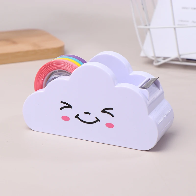 Cute Cloud Masking Tape Sticker Cutter Washi Tape Storage Organizer Tape Dispenser Cutter School Office Supplies Stationary