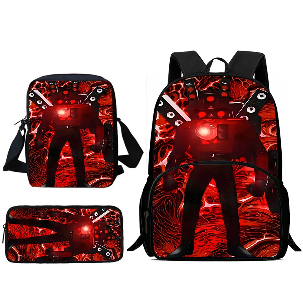 Mochilas para niños, bolso de hombro para inodoro con dibujos de Bots Skibidi, estuche para lápices, mochilas escolares de gran capacidad para niños y niñas, el mejor regalo