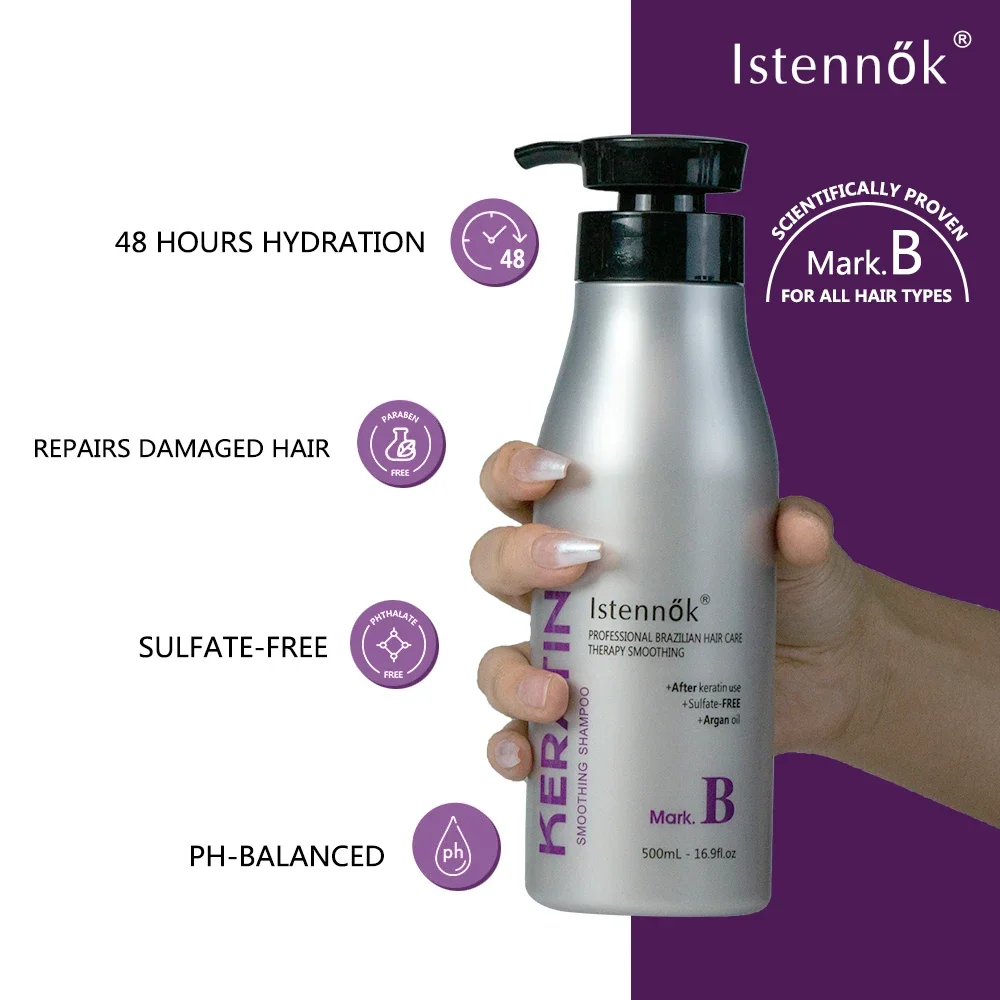 Istennok Keratin Treatment Hair Straightening Cream Protein Smoothing Permanent Brazilian Botox Sulfate Free Salon Professional