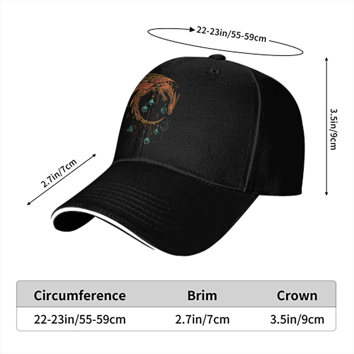 Washed Men's Baseball Cap Draconic Dice Keeper Trucker Snapback Caps Dad Hat DnD Game Golf Hats