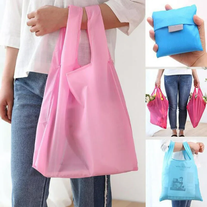 Square Pocket Waterproof Shopping Bag Portable Folding Creative Reusable Foldable Shopping Bag Eco Tote Market Grocery Bag