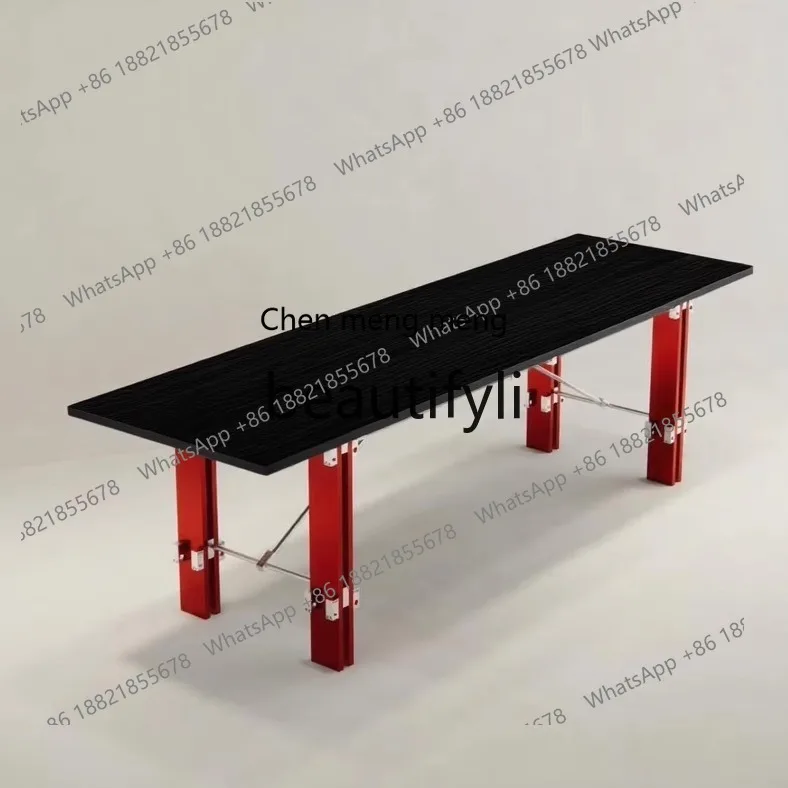 

X Minimalist desk, meeting table, solid wood large board table, log wind computer desk